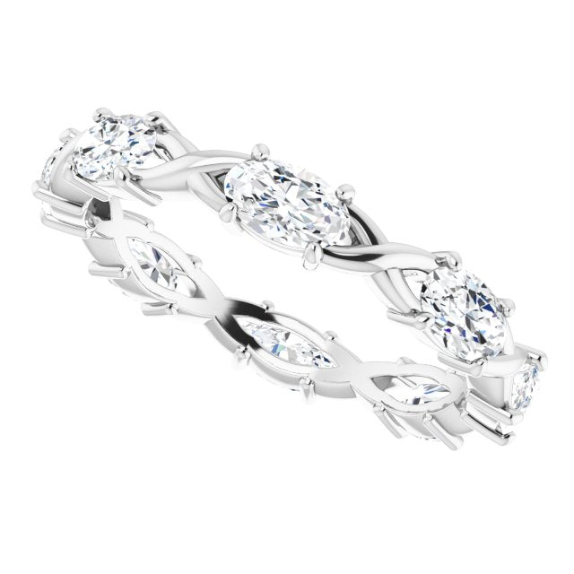 1.68 ct. Oval Diamond Eternity Band Infinity Style Band-VIRABYANI